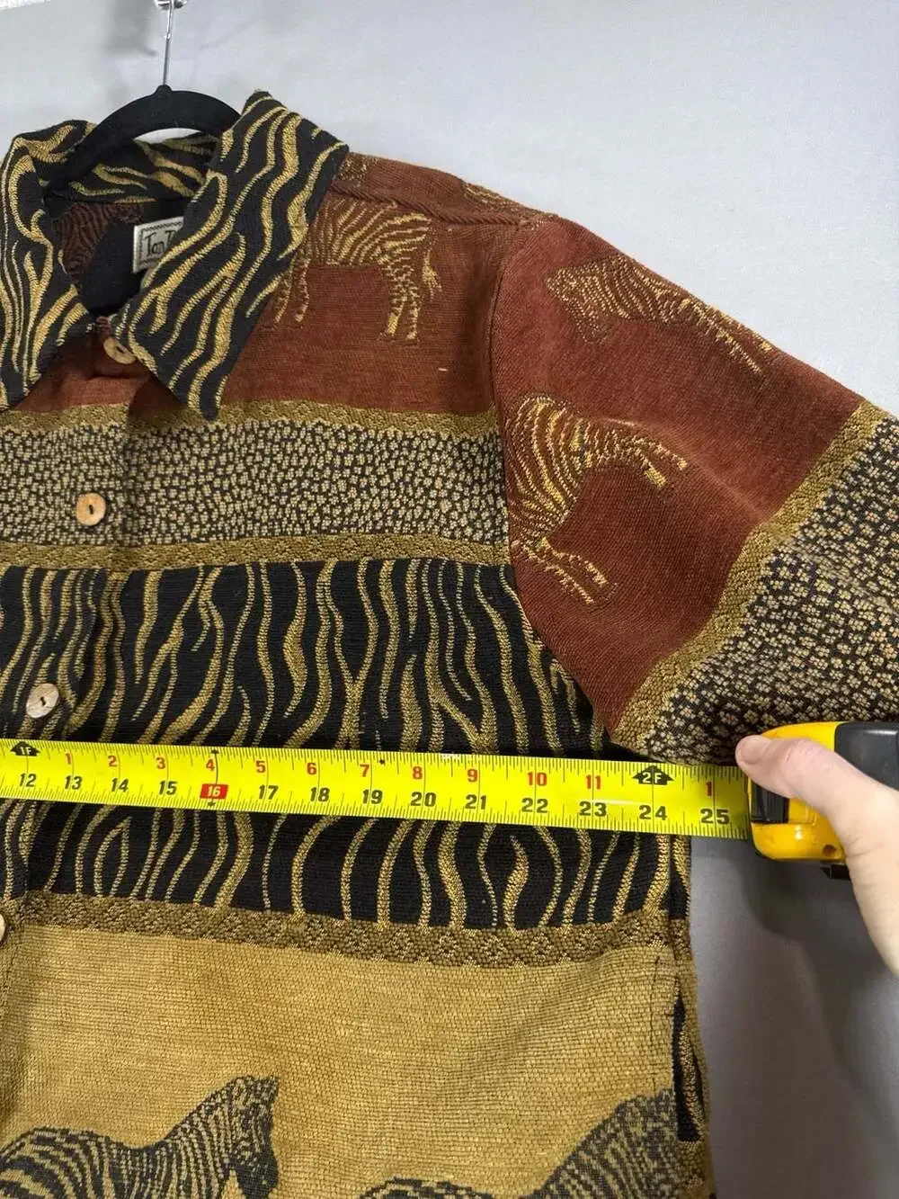 Vintage TanTrums Zebra Safari Jacket Brocade Tribal Boho Boxy Women's 2X